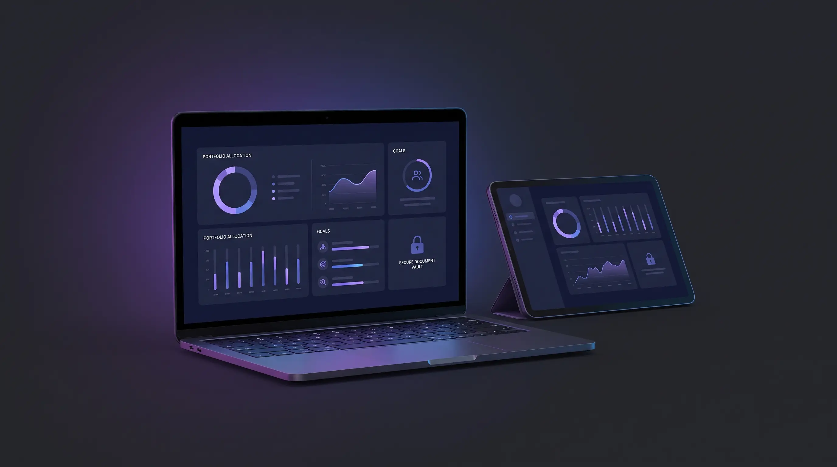 Modern financial planning desk