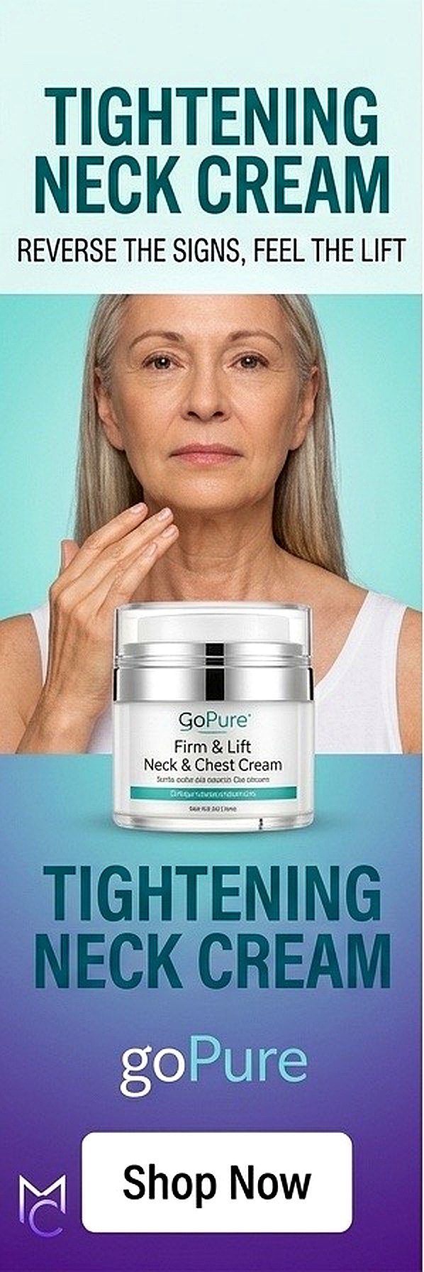 GoPure tightening neck cream ad creative